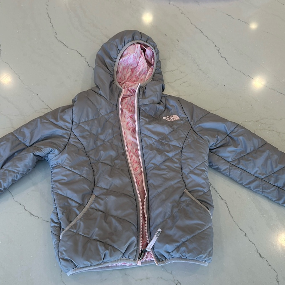 Girls Small reversible North Face jacket